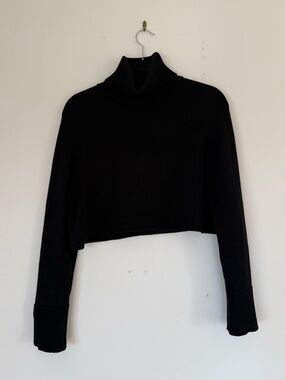 Zara Cropped Black Turtleneck Sweater
